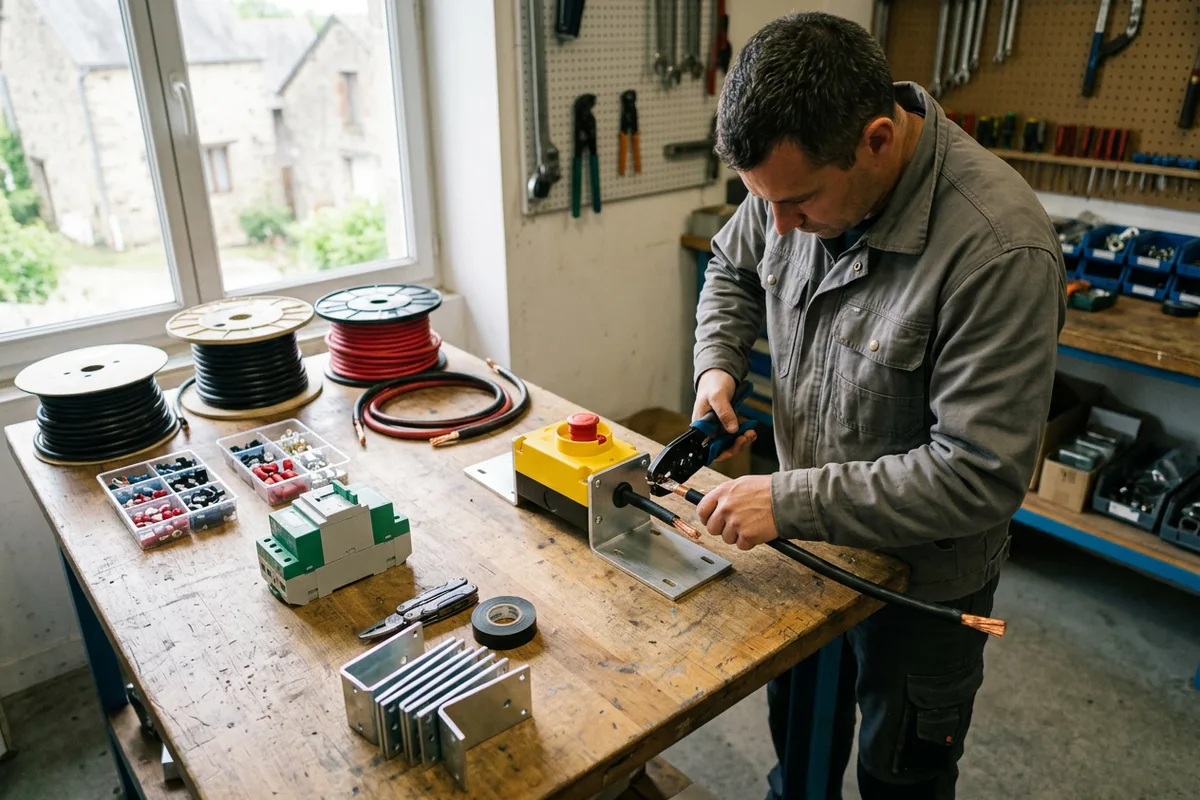 Préparation soignée du matériel pour l'installation d'une borne Wallbox à Chevannes Préparation soignée du matériel pour l'installation d'une borne Wallbox à Chevannes